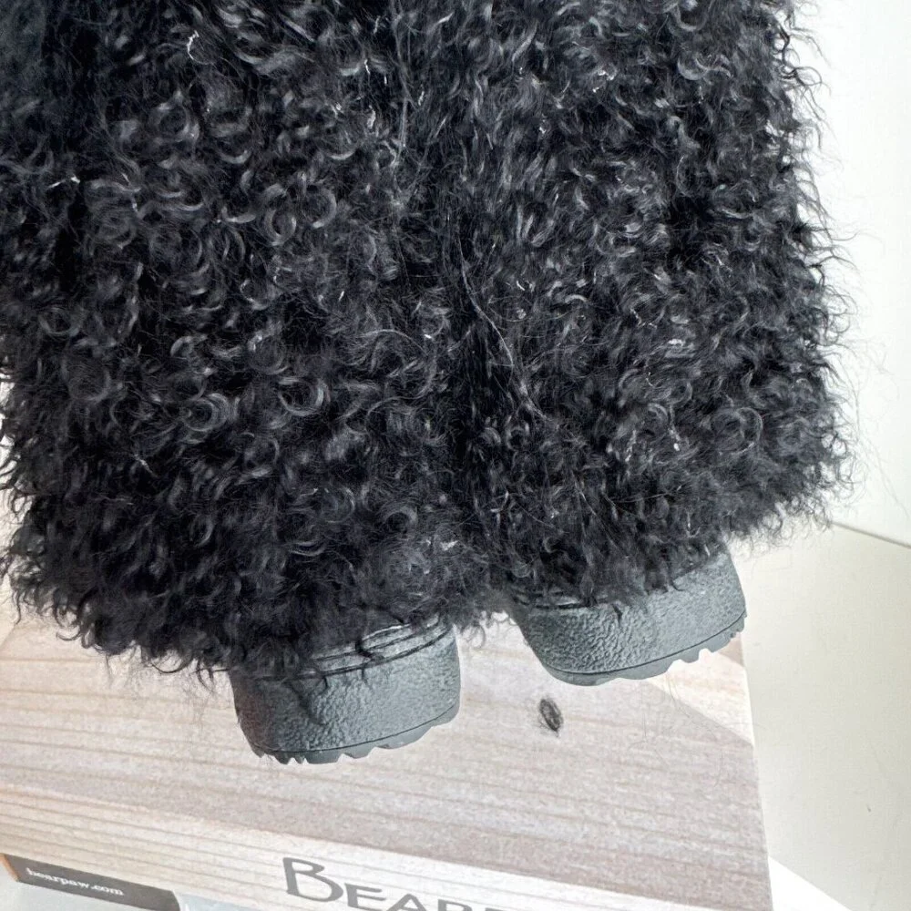 Bearpaw Boetis II Curly Mongolian Lamb  Sheep fur Winter Boots Black 6